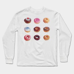 Assorted Painted Donuts Long Sleeve T-Shirt